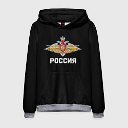 Толстовка-худи мужская Армия России герб, цвет: 3D-меланж