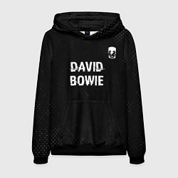 Мужская толстовка David Bowie glitch на темном фоне посередине