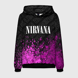 Толстовка-худи мужская Nirvana rock legends посередине, цвет: 3D-черный