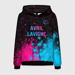 Толстовка-худи мужская Avril Lavigne - neon gradient посередине, цвет: 3D-черный