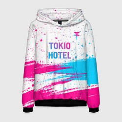 Толстовка-худи мужская Tokio Hotel neon gradient style посередине, цвет: 3D-черный