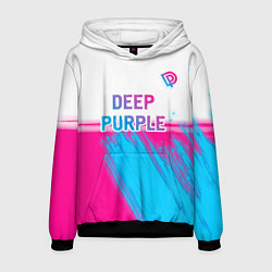 Мужская толстовка Deep Purple neon gradient style посередине