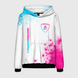 Мужская толстовка Lamborghini neon gradient style вертикально