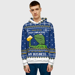 Толстовка-худи мужская I heard you like ugly sweaters, цвет: 3D-белый — фото 2