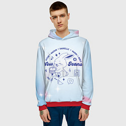 Толстовка-худи мужская Newjeans bunny, цвет: 3D-красный — фото 2