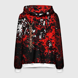 Мужская толстовка Красная иллюстрация киберпанк