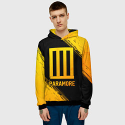 Толстовка-худи мужская Paramore - gold gradient, цвет: 3D-черный — фото 2