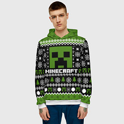 Толстовка-худи мужская Minecraft christmas sweater, цвет: 3D-белый — фото 2