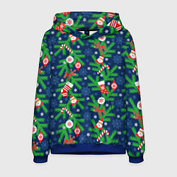 Мужская толстовка Новогодние игрушки на ёлке