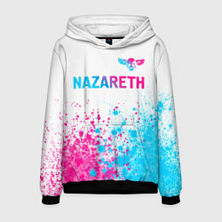 Толстовка-худи мужская Nazareth neon gradient style посередине, цвет: 3D-черный