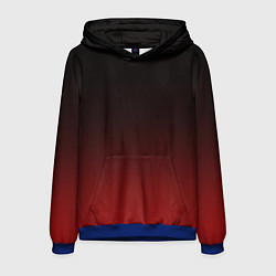 Толстовка-худи мужская Градиент от тёмного до тёмно красного, цвет: 3D-синий