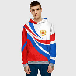 Толстовка-худи мужская Россия - спортивная униформа, цвет: 3D-меланж — фото 2