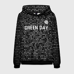 Мужская толстовка Green Day glitch на темном фоне посередине