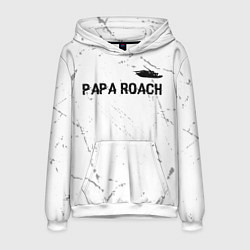 Мужская толстовка Papa Roach glitch на светлом фоне посередине