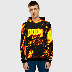 Толстовка-худи мужская Doom огненный стиль ад марса, цвет: 3D-черный — фото 2