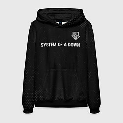Толстовка-худи мужская System of a Down glitch на темном фоне посередине, цвет: 3D-черный