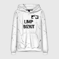 Толстовка-худи мужская Limp Bizkit glitch на светлом фоне посередине, цвет: 3D-белый