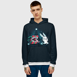 Толстовка-худи мужская Подарок - мимик, цвет: 3D-белый — фото 2