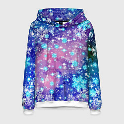 Мужская толстовка Снежинки - морозный паттерн