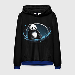 Толстовка-худи мужская Панда сидит, цвет: 3D-синий