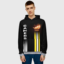 Толстовка-худи мужская Gamers minimalistic, цвет: 3D-меланж — фото 2