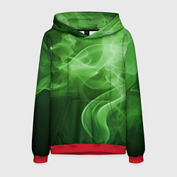 Толстовка-худи мужская Зеленый дым, цвет: 3D-красный