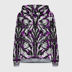 Толстовка-худи мужская Фиолетовая кибернетическая броня, цвет: 3D-меланж