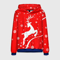 Толстовка-худи мужская Christmas deer, цвет: 3D-синий