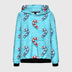 Мужская толстовка Новогодний леденец трость