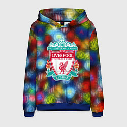 Толстовка-худи мужская Liverpool все logo неон, цвет: 3D-синий