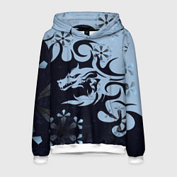 Мужская толстовка Дракон со снежинками