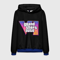 Толстовка-худи мужская Grand Theft Auto 6, цвет: 3D-синий
