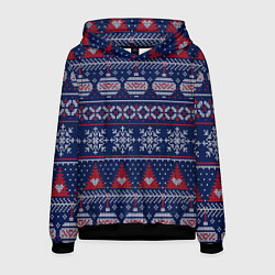 Толстовка-худи мужская New Years sweater, цвет: 3D-черный