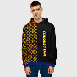 Толстовка-худи мужская Serious Sam pattern game, цвет: 3D-синий — фото 2