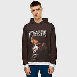 Толстовка-худи мужская Oli Sykes - Bring Me the Horizon, цвет: 3D-белый — фото 2