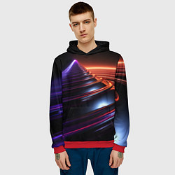Толстовка-худи мужская Фиолетовая воронка, цвет: 3D-красный — фото 2