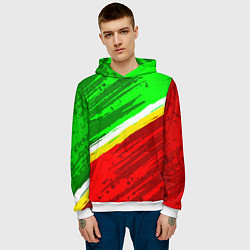 Толстовка-худи мужская Расцветка Зеленоградского флага, цвет: 3D-белый — фото 2