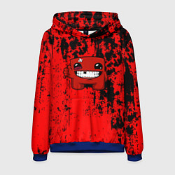 Толстовка-худи мужская Super Meat Boy краски, цвет: 3D-синий