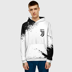 Толстовка-худи мужская Juventus sport color black, цвет: 3D-белый — фото 2