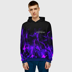 Толстовка-худи мужская Dantes Inferno flame neon, цвет: 3D-синий — фото 2