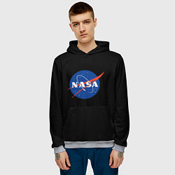 Толстовка-худи мужская NASA logo space, цвет: 3D-меланж — фото 2