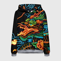 Мужская толстовка Japanese neon dragon - irezumi