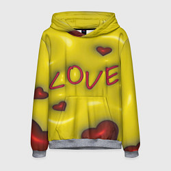 Толстовка-худи мужская Love эффект раздувания, цвет: 3D-меланж