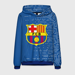 Толстовка-худи мужская Футбольный клуб Барселона - логотип крупный, цвет: 3D-синий