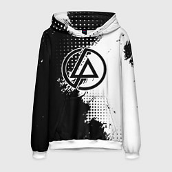 Толстовка-худи мужская Linkin park - черно-белая абстракция, цвет: 3D-белый