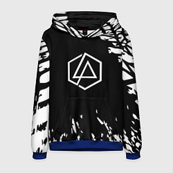 Толстовка-худи мужская Linkin park краски текстура рок, цвет: 3D-синий
