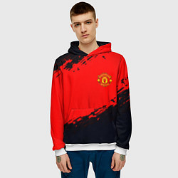 Толстовка-худи мужская Manchester United colors sport, цвет: 3D-белый — фото 2