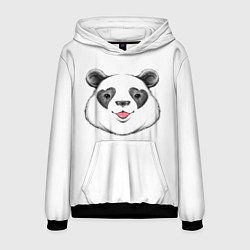 Толстовка-худи мужская Влюблённый панда, цвет: 3D-черный