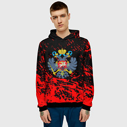 Толстовка-худи мужская Имперский греб России краски, цвет: 3D-черный — фото 2