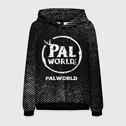 Толстовка-худи мужская Palworld с потертостями на темном фоне, цвет: 3D-черный